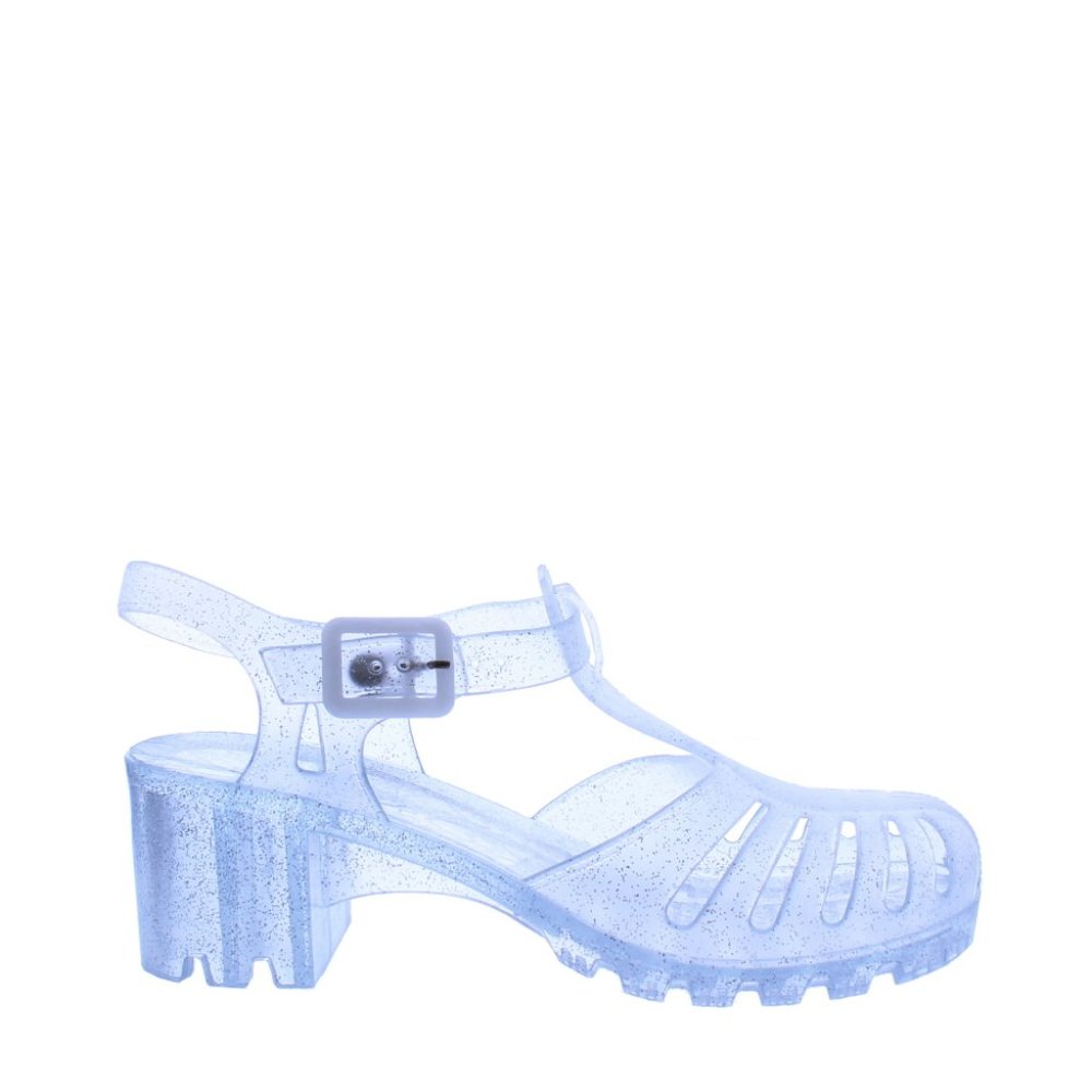 Clear Jelly Block Heel Shoes